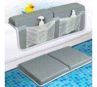 Rodillera de baño con codero, almohadilla antideslizante y soporte para codo para el tiempo de baño del bebé. Alfombrilla de cojín de rodillas con bolsa de almacenamiento de secado rápido para baño