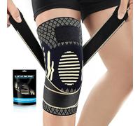 Rodillera de cobre para hombres y mujeres con correa, rodillera de compresión ajustable, soporte para artritis, ACL, MCL, desgarro de menisco, alivio del dolor de rodilla, correr, deportes, XL