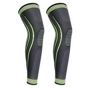 Rodillera de Compresión de Pierna Completa Rodilleras Largas Con Silicona Antideslizante Para ACJ, PCL, Desgarro Menisco, Artritis, Tenosinovitis, Hombres y Mujeres (verde, S)