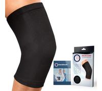Rodillera de Compresión Desarrollada por Médicos - Alivio del Dolor Rodilla Artrosis, Tendinitis y Artritis - Ideal para Running, Crossfit y Powerlifting - Incluye Manual Sanitario (Negra, Talla S)