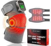 Rodillera de terapia de luz roja con calor y vibración, batería de 5000 mAh, rodillera de terapia de luz roja con 5 modos de luz roja, modo de ritmo y temporizador para rodilla, hombro, codo