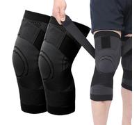 Rodillera deportiva de 2 piezas, rodillera elástica ajustable, rodillera de compresión deportiva, rodillera de rótula y ligamento, rodillera para artritis de rodilla (negro)