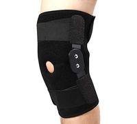 Rodillera deportiva Estabilizadora de Rotuliana Menisco con Bisagras de aleación de aluminio Desmontable Ajustable Profesional protector de rodilla Soporte de Medial y Lateral (Negro Bisagras Soporte)