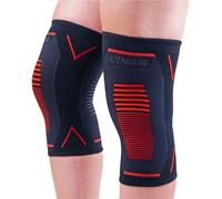 Rodillera Deportiva Par, Compresión para Correr, Deporte, Negro Rojo, S | Soporte diario, gimnasio, sentadillas, crossfit, antideslizante, tejido transpirable