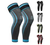 Rodillera Larga Deportiva para mujer y hombre 2 Pieza Rodilleras menisco y ligamento Elasticidad Rodillera de Compresión para correr, artrosis, tendinitis(azul, L)