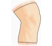 Rodillera ortopédica extensiva con forro de peluche color camel tamaño 5