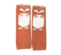 Rodillera para bebé para Gatear, Calentador de Piernas con Patrón de Animales de Dibujos Animados, Rodilleras Largas Elásticas, Rojo Parduzco para Niños de 0 a 3 Años