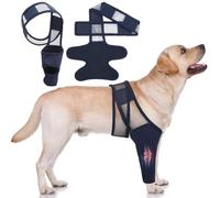 Rodillera para perro, transpirable, para dejar de lamer, coderas ajustables para perros, pierna delantera y trasera, protector de codo de perro para lesiones de codo de recuperación postoperatoria, S