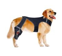 Rodillera para perros para patas traseras, soporte trasero ajustable con 4 estabilizadores de metal, diseño de chaleco antideslizante para mejorar la movilidad y comodidad para perros (XXL)