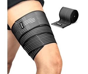 Rodillera Vendaje de Rodilla 1 Pieza Alta Elasticidad Compresión del muslo Wrap Piezaa deporte Gimnasio Corriente Sentarse en cuclillas Entrenamiento Envolvente Piezaa Pantorrillas Negro/180cm