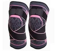 Rodilleras, 2 Piezas Rodillera Deportiva Compresión Transpirable Antideslizante Hombre y Mujer para Crossfit,Rodillera Menisco y Ligamentos, Antideslizante y Transpirable (M,Pink)