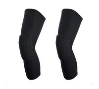 Rodilleras de baloncesto, paquete de 2 mangas de compresión anticolisión de panal, mangas deportivas para lucha, fútbol, voleibol, patinaje (XL, negro)