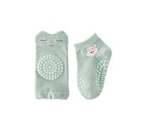 Rodilleras de bebé antideslizantes para aprender a gatear, suaves, transpirables, juego de calcetines para niños y niñas, Verde claro., 1-3 años