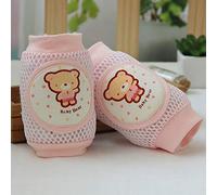 Rodilleras De Gateo Para Bebés, Bebés De Verano, Rodilleras Transpirables Para Niños, Rodillas Resistentes A Los Golpes, Codo De Seguridad, Engrosamiento Aleatorio (Rosado)