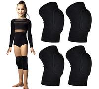 Rodilleras de voleibol, rodilleras para danza, 2 pares de rodilleras para niños, 7-12 años, rodilleras con almohadilla gruesa para danza, MTB balonmano, bicicleta, snowboard, lucha libre, rodilleras