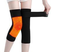 Rodilleras Ligeras de artemisa de Verano con Correas para Atar, Mangas calentadoras Unisex para el Dolor crónico de Rodilla(Black,XL)