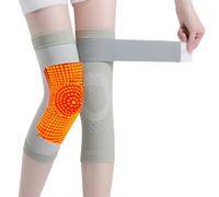 Rodilleras Ligeras de artemisa de Verano con Correas para Atar, Mangas calentadoras Unisex para el Dolor crónico de Rodilla(Gray,M)