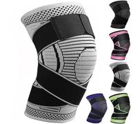 Rodilleras Menisco y Ligamento Ajustable Rodillera Estabilizadora 1 Pieza Rodilleras Deportivas Para Hombres y Mujeres Para de Menisco, Tendinitis, Correr, Baloncesto (Gris, XXL)