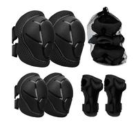 Rodilleras para niños, 6 en 1, juego de coderas para niños y niñas, con protección para la muñeca, para niños de 3 a 8 años de edad, patinaje, ciclismo y monopatines (negro)