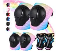 Rodilleras para niños de 3 a 14 años, 6 piezas, con protección de codos y muñequeras adecuadas para niños y niñas, juego de rodilleras para patines en línea, scooter, bicicleta, patines