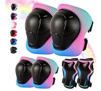 Rodilleras para niños de 3 a 14 años, 6 piezas, con protección de codos y muñequeras adecuadas para niños y niñas, juego de rodilleras infantiles para patines en línea, scooter, bicicleta, patines de