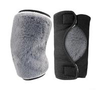 Rodilleras para otoño e invierno hechas de fibra de poliéster con interior de forro polar y banda elástica para la pierna para mayor seguridad de ajuste (gris)