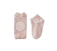 Rodilleras y calcetines antideslizantes para bebés que gatean y aprenden a caminar protectores transpirables para niñas y niños (Light Purple, 0-1 Years)