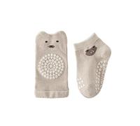 Rodilleras y calcetines antideslizantes para bebés que gatean y aprenden a caminar protectores transpirables para niñas y niños (Khaki, 0-1 Years)