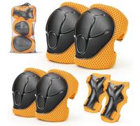 Rodilleras y coderas para niños, 6 protectores de muñeca, rodilleras y coderas para niños, juego de equipo de protección deportivo para niños con bolsa de malla para monopatín, patinaje sobre ruedas,