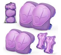 Rodilleras y coderas para niños, 6 protectores de muñeca, rodilleras y coderas para niños, juego de equipo de protección deportivo para niños con bolsa de malla para monopatín, patinaje sobre ruedas,