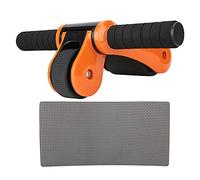 Rodillo abdominal de 2 ruedas, ejercitador de los músculos abdominales, entrenador de core de doble rueda con almohadilla para las rodillas para gimnasio en casa, estructura (Naranja amarilla)
