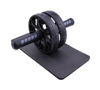 rodillo abdominal, Rueda abdominal con tapete protector, rodillo de entrenamiento, equipo fitness for ejercicios abdominales, asas acero inoxidable(Black)