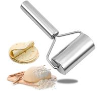 Rodillo Cocina,Rodillo Repostería Acero Inoxidable,Rodillo para Hornear Pizza Antiadherente Multifuncional Rodillo de Metal Pequeño con Mango para Fondant,Pizza,Pasteles,Pasta y Masa Quebrada