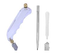 Rodillo cortador de vidrio y aceite, herramienta profesional con mango de corte de acero de tungsteno 45 para vidrio, diamante, corte mineral, con agarre antideslizante y diseño