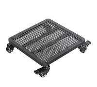 Rodillo cuadrado para plantas con ruedas, bandeja para macetas de interior, soporte de metal con base rodante, platillo para macetas, color negro, tamaño: 50 x 60 cm, perfecto para una fácil movilidad