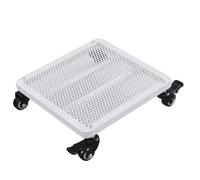 Rodillo cuadrado para plantas con ruedas, soporte para macetas de interior, bandeja rodante para macetas, base de plantas de metal con ruedas, plato de columna de flores, blanco, tamaño: 40 x 50 cm