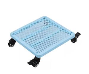 Rodillo cuadrado para plantas con ruedas, soporte para macetas de interior, bandeja rodante para macetas, base de maceta de metal con ruedas (color: azul, tamaño: 40 x 50 cm)