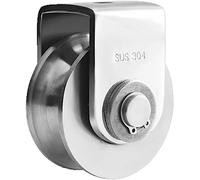Rodillo de acero inoxidable, Polea de rueda ranurada tipo U, resistente, con rodillo carga, diámetro 48 mm, bloque acero inoxidable 304 for trabajo pesado