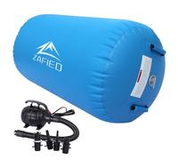 Rodillo de aire para gimnasia, rodillo de aire inflable, barril de aire, rollo de yoga, con bomba de aire, colchoneta de entrenamiento, esterilla de gimnasia, rodillo de fitness