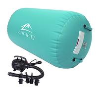 Rodillo de aire para gimnasia, rodillo de aire inflable, barril de aire, rollo de yoga, con bomba de aire, colchoneta de entrenamiento, esterilla de gimnasia, rodillo de fitness
