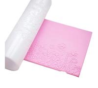 Rodillo de arcilla acrílica para hacer aretes con patrones florales y mango de fácil agarre, textura de piel de vaca, herramienta de cerámica, rodillo de textura