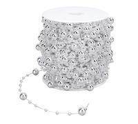 Rodillo de cadena de perlas artificiales de 30 m, cuentas de guirnalda de 8 mm 3 mm para decoración de artesanías de boda, versátil y reutilizable, buena decoración, hermoso y práctico, escenas