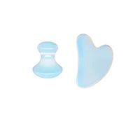 Rodillo de cara de rodillo de jade opalita y gua sha conjunto Gouache masajeador de piedra natural, tipo 03