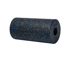 Rodillo de columna hueca de 30 x 15 cm, negro y azul, rodillo de espuma redondo hueco firme de 150 g, herramienta de masaje atlético, adaptación ergonómica de curvas para tejido profundo, piernas