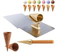 Rodillo de cono de gofre de helado, molde de cobre puro de 52 mm para cocinar y hornear, herramienta de formación de conos para hacer tortillas, uso profesional en el hogar