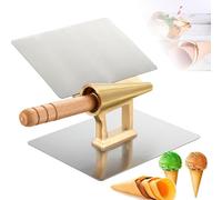 Rodillo de cono de gofre para helados, máquina de cono de 41/52 mm con mango de madera, herramienta de cocina de cobre puro