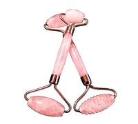 Rodillo De Cuarzo Rosa Con Juego De Gua Sha Para Rostro Masajeador De Cristal Facial Auténtico Natural Piel Ojos Tonos De Cuello Firmes Depuffs,1 Juego