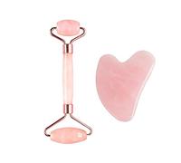 Rodillo De Cuarzo Rosa Con Juego De Gua Sha Para Rostro Masajeador De Cristal Facial Auténtico Natural Piel Ojos Tonos De Cuello Firmes Depuffs,3 Juegos