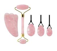 Rodillo de cuarzo rosa Yoni Juego de huevos Reafirmante muscular Ejercicio de Kegel Facial Belleza natural Relajación Messager GuaSha Raspador-tipo 1