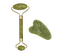 Rodillo De Doble Cabeza De Jade Natural, Palo De Masaje Dentado, Tabla De Raspado Para El Cuidado De La Piel, Eliminación De Arrugas En La Cara Y Los Ojos, Limpieza De Elevación,B